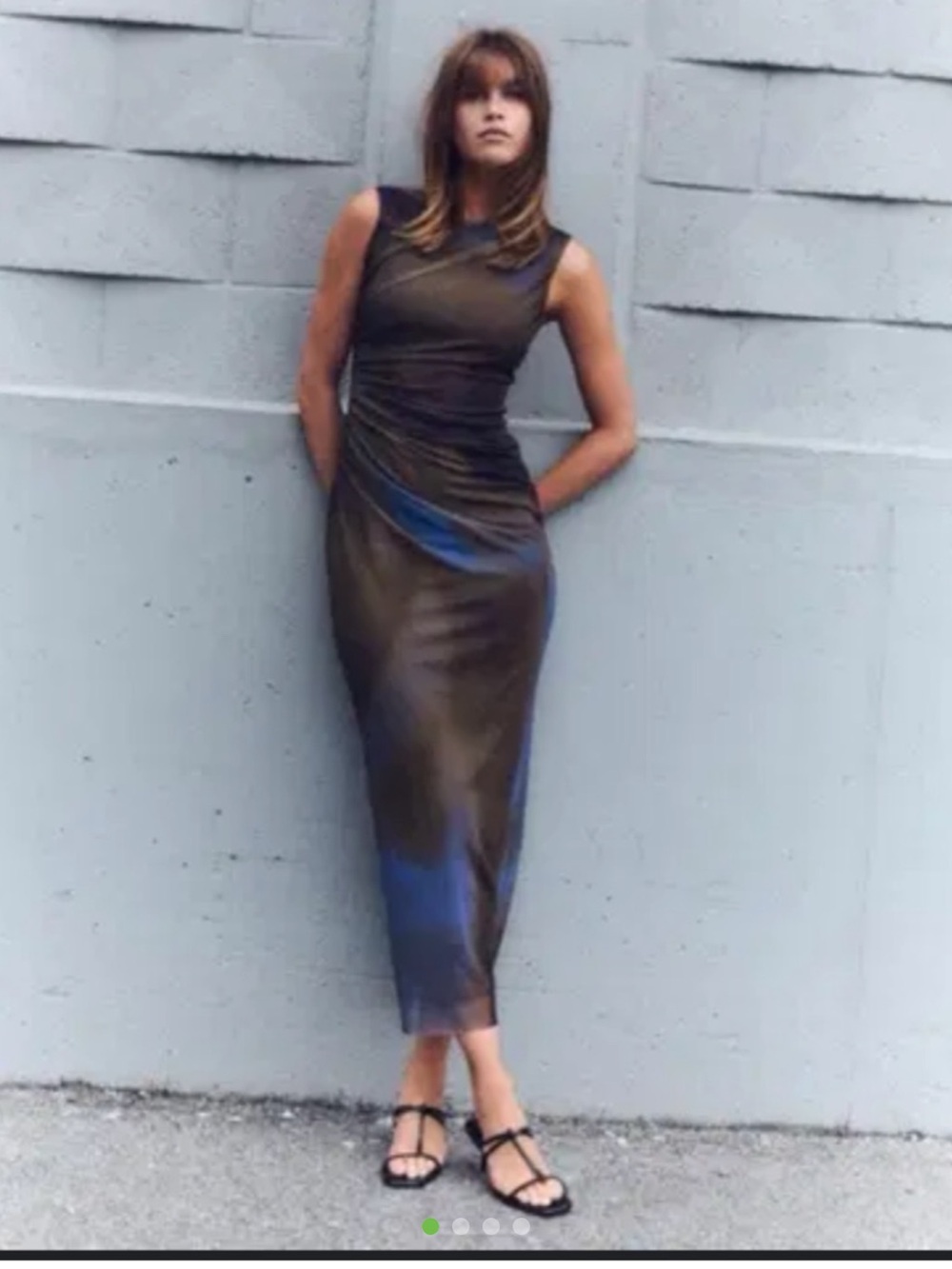 Sleeveless Blue-Black Sheath Dress
